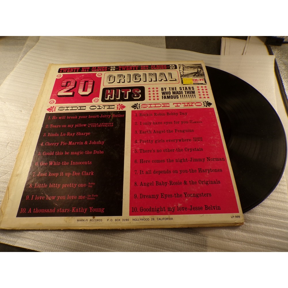 20 Original Hits Twenty Hit Oldies Various Artists Vinyl LP Mark-Fi LP-999